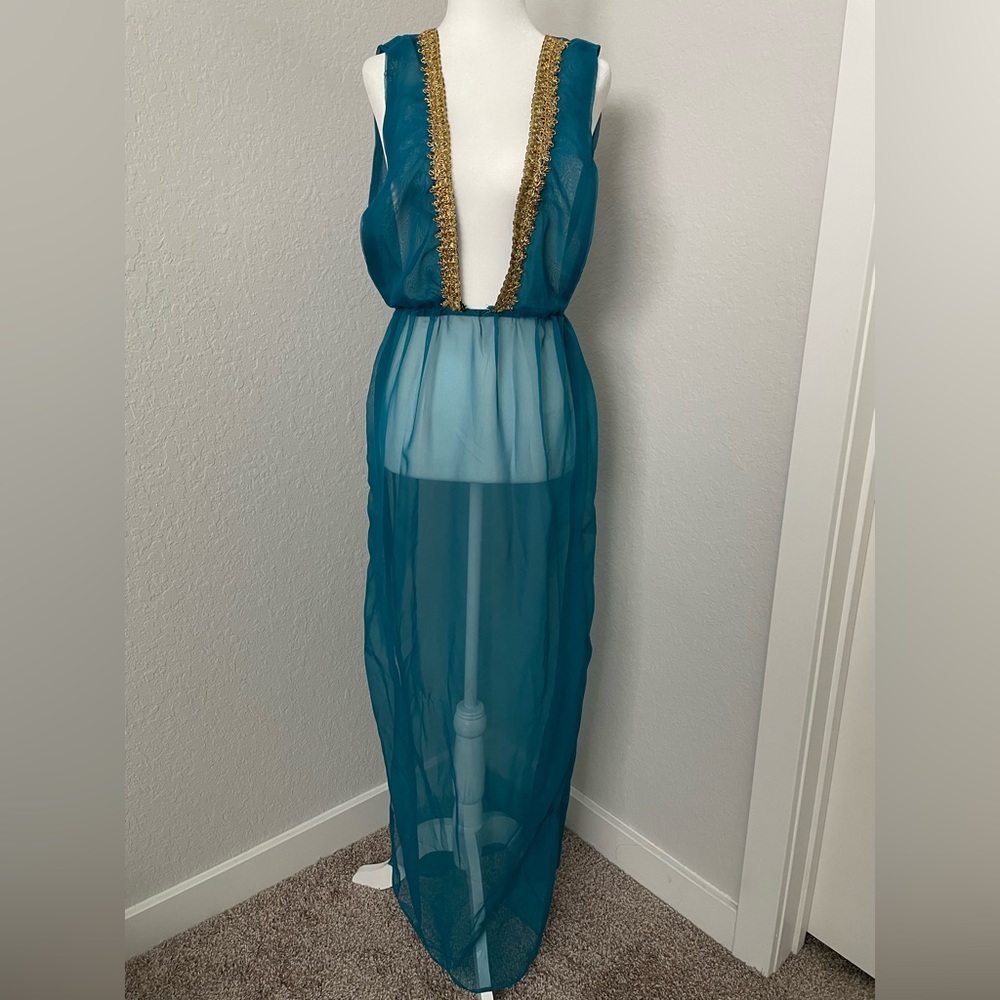 Floor-length Princess Jasmine-Style Bathing Suit Cover-up